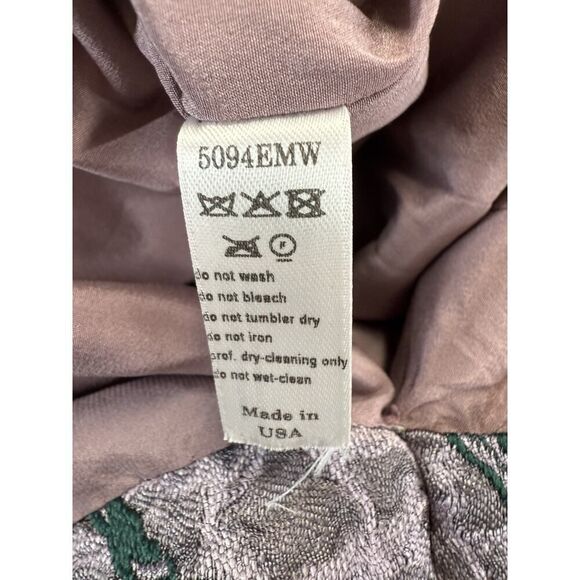 Carolina Herrera Textured Metallic Brocade Mini Dress Gray Green Floral Sz 6 - Picture 15 of 16